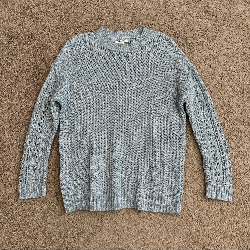 American Eagle Marled Light Blue Knit Sweater Womens Size XS